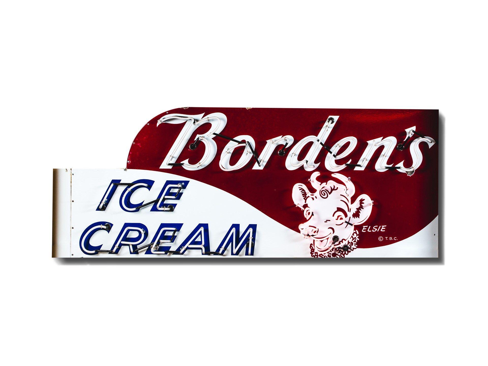 Borden Logo - RM Sotheby's - Borden's Ice Cream with Elsie Logo Neon Signs Mounted ...