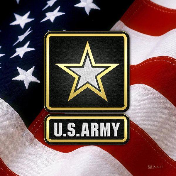 ARMT Logo - U. S. Army Logo Over American Flag. Poster