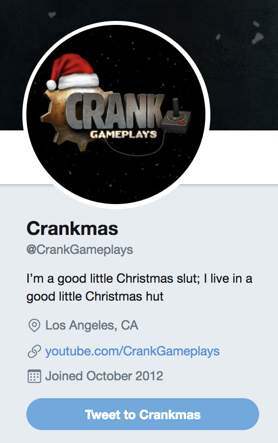 Crankgameplays Logo - Get into the festive season with Ethan's new Twitter bio