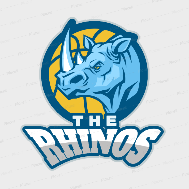 Baskeyball Logo - Basketball Logo Maker with Rhino Graphic 336c