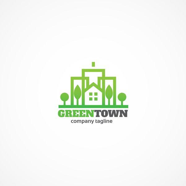 Town Logo - Green town logo design vector free download