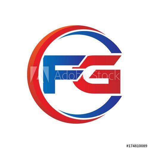 FG Logo - fg logo vector modern initial swoosh circle blue and red this