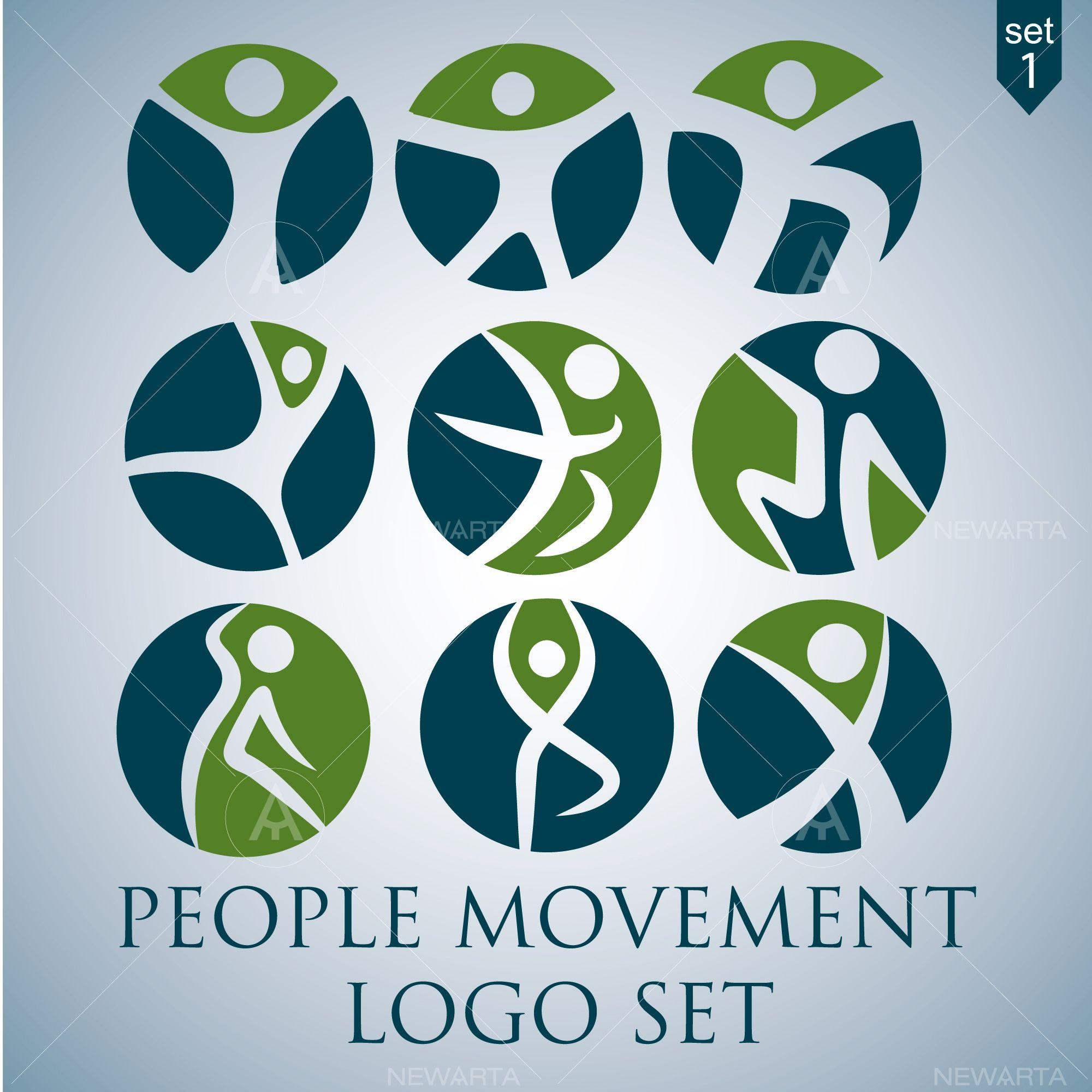 Movement Logo - People movement logo set