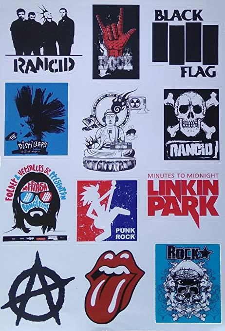 Black AMD White Band Logo - Music Black & White Band Logos Sticker Sheet for Skateboards ...