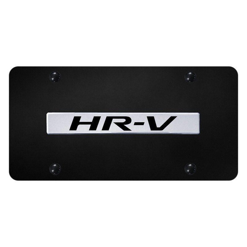 HRV Logo - Autogold® HRV.N.CB - Black License Plate with 3D Chrome HR-V Logo