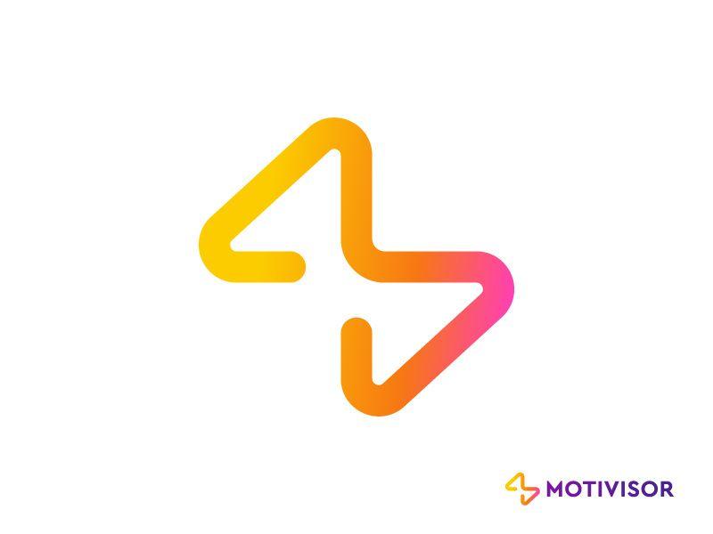 Motivation Logo - Motivation Coach Logo Design. M Letter + Thunder Bolt By Adrian