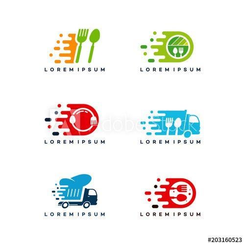 Delivery Logo - Set of Fast Food Delivery logo designs concept, Food Truck logo