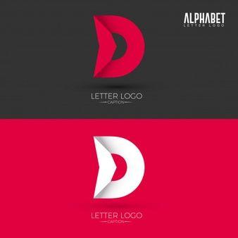 D. Logo - D letter origami style logo Vector