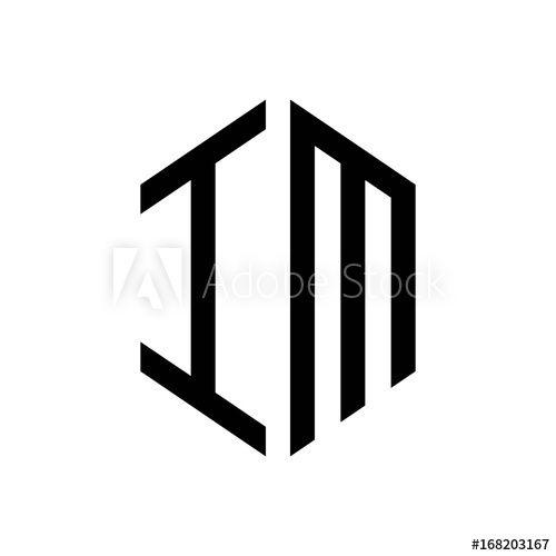 Im Logo - initial letters logo im black monogram hexagon shape vector