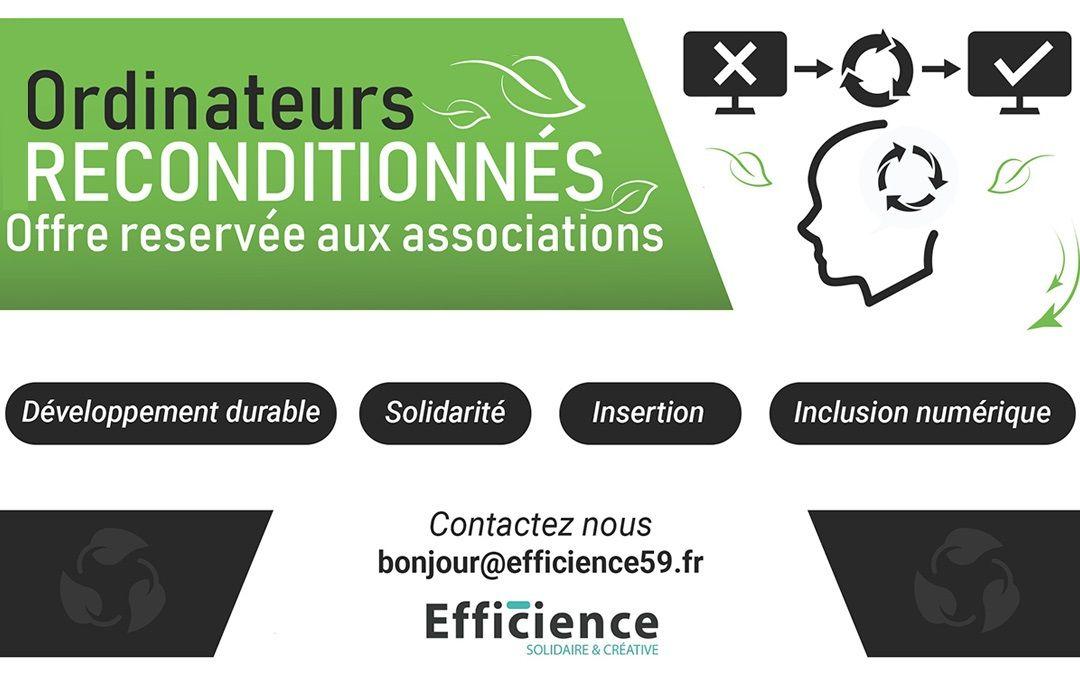 Efficience3 Logo - Efficience lance le reconditionnement informatique !