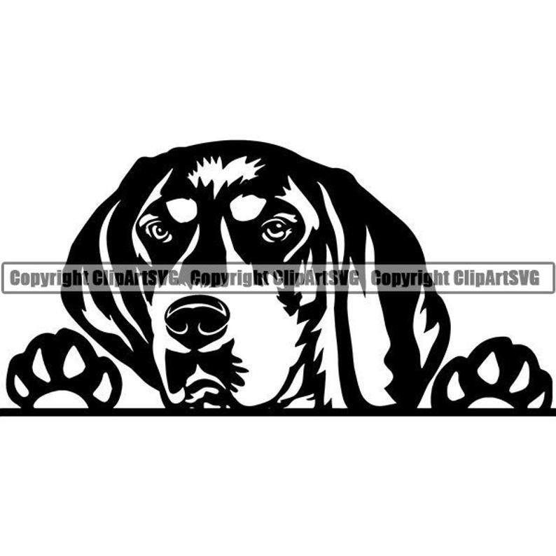 Coonhound Logo - Bluetick Coonhound Peeking Dog Hunting Breed Puppy Pedigree Purebred Bloodline Animal Pet Design Logo .SVG .PNG Vector Cricut Cut Cutting