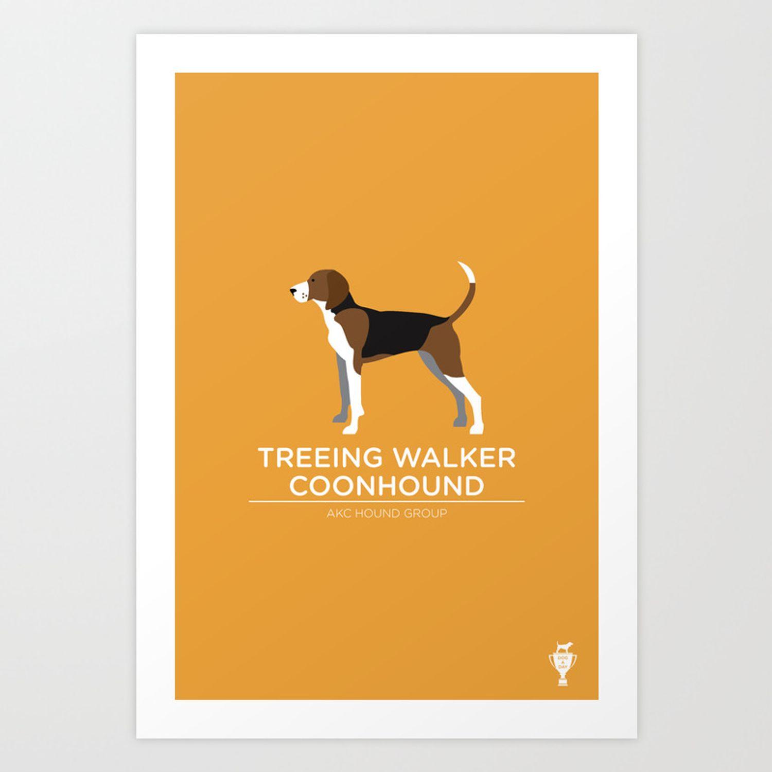Coonhound Logo - Treeing Walker Coonhound Art Print