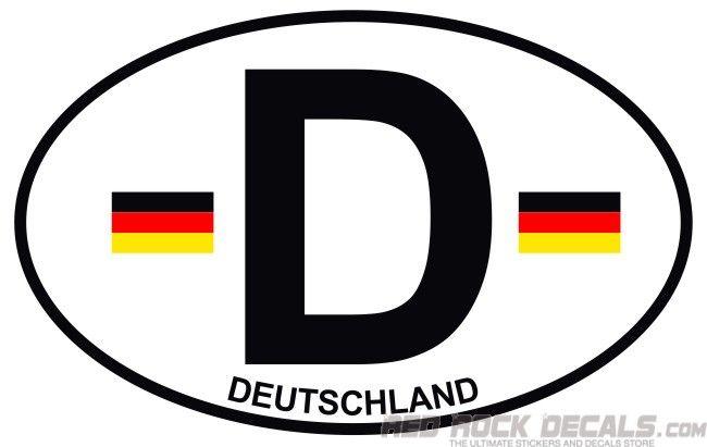 Deutschland Logo - Germany Deutschland Oval Country Sticker with Flags (D)