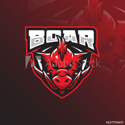 Boar Logo - boar mascot logo design vector with modern illustration concept ...