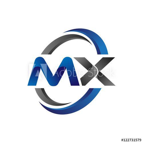 MX Logo - Simple Modern Initial Logo Vector Circle Swoosh mx - Buy this stock ...