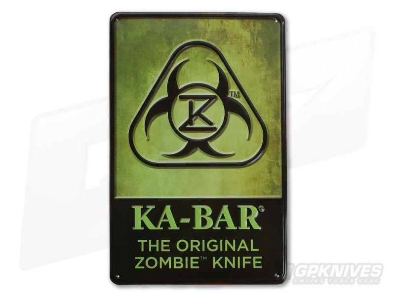 Kabar Logo - Kabar Original Zombie Knife Metal Sign