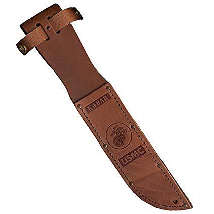 Kabar Logo - KA-BAR 1217S, Leather Sheath, USMC Logo, Fits Knife with 7