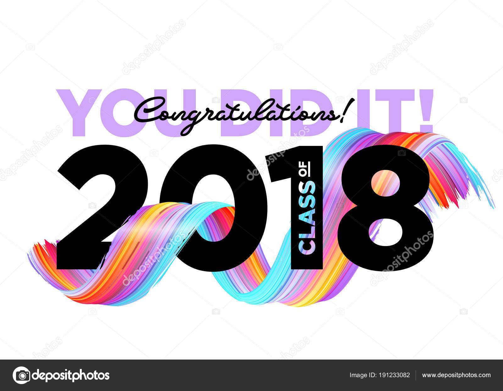 2018 Logo - Congratulations Graduates Class of 2018 Vector Logo. Creative Pa ...