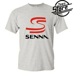 Senna Logo - Details about New AYRTON SENNA Logo Racing Champion Legend Men's Grey  T-Shirt Size S-3XL