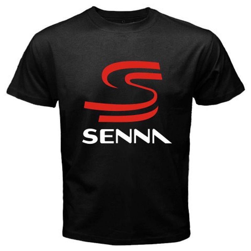 Senna Logo - New AYRTON SENNA Logo Racing Champion Legend Men s Black T-Shirt Size  S-3XLFunny free shipping Unisex Casual tee gift