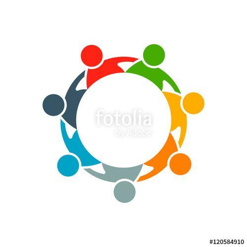 Collaboration Logo - People Group Collaboration Logo. Vector graphic design illustra