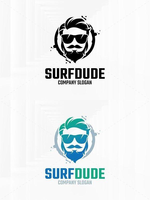 Dude Logo - Surf Dude Logo Template. Hipster Design. Logo templates, Templates