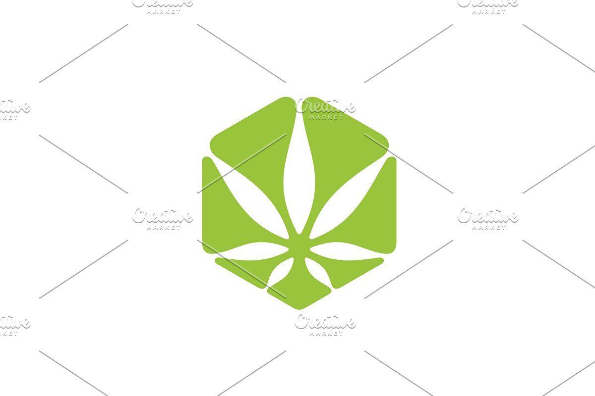 CBD Logo - Hexagon Cannabis Leaf for CBD logo