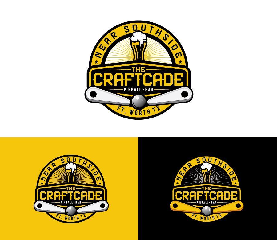 Pinball Logo - Masculine, Serious Logo Design for The CraftCade Pinball + Bar ...