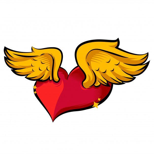 Romance Logo - Love fly wing romance logo illustration valentine Vector. Premium