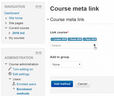 Metalink Logo - Course meta link - MoodleDocs