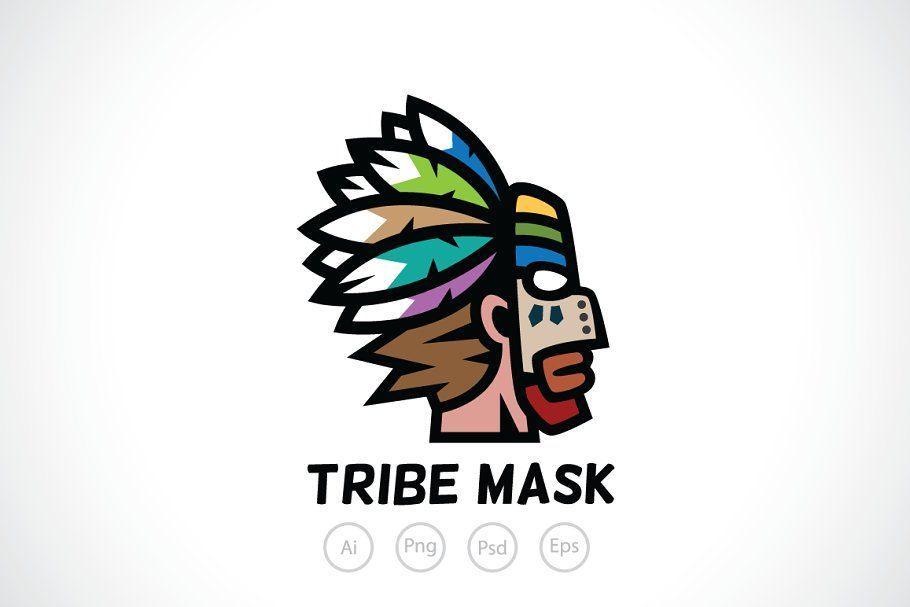 Tribe Logo - Male with Tribe Mask Logo Template ~ Logo Templates ~ Creative Market