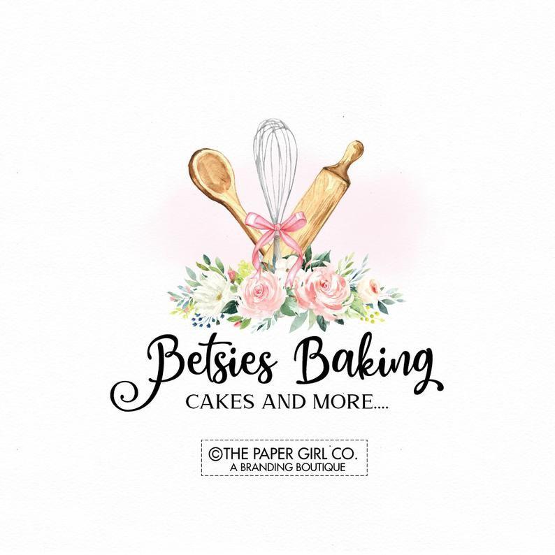 Baking Logo - bakery logo baking logo cake logo whisk logo rolling pin logo premade logo  home baking logo pre made logo bakers logo