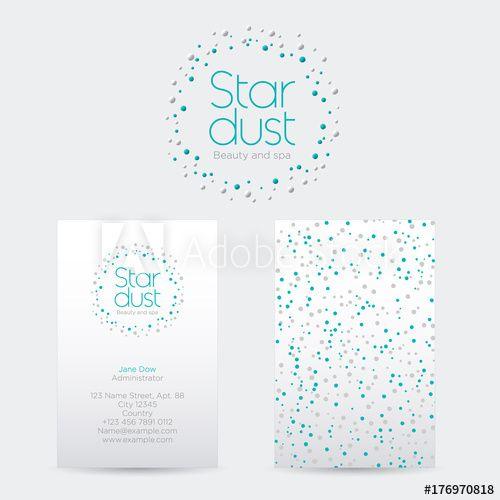 Dust Logo - Star dust logo. Round azur and silver stars logo. Beauty, spa ...