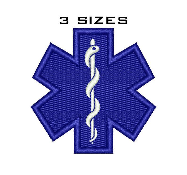 Paramedic Logo - Paramedic Embroidery Design - EMT Machine Embroidery - Emergency Medical  Services Logo - Star Of Life Embroidery Download