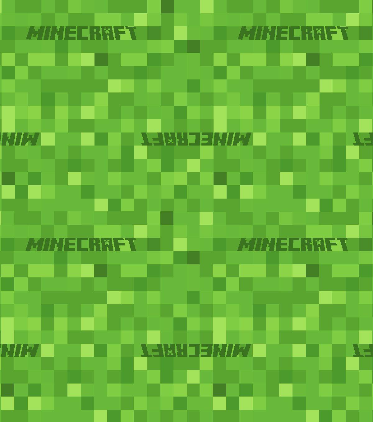 Micraft Logo - Minecraft Cotton Fabric -Pixels with Logo