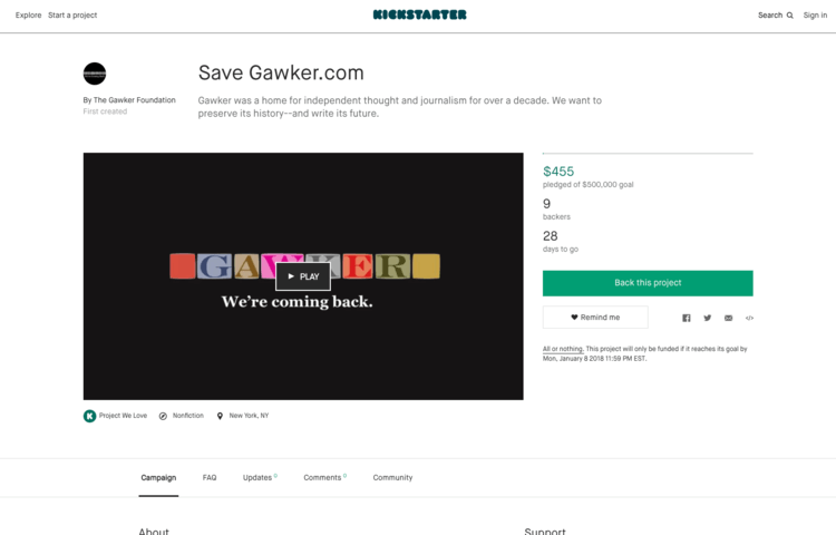 Gawker Logo - Save Gawker' Kickstarter campaign launched by former Gawker ...