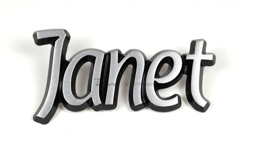 Janet Logo - Janet aluminium font style