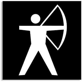 Archery Logo - American Vinyl Black SQUARE Archer - Archery Logo (Man w Bow and Arrow)  Sticker
