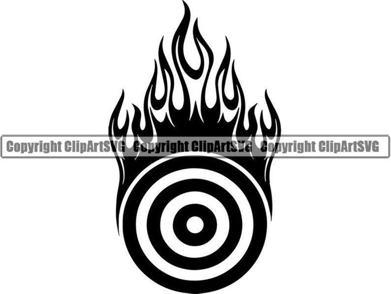 Archery Logo - Archery Logo #4 Target Fire Flame Sports Game Arrow Range Practice  Competition Archer Shoot Bow.SVG .EPS .PNG Vector Cricut Cut Cutting File