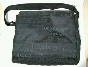 Longaberger Logo - Details about Black LONGABERGER Logo Quilted Laptop Travel Tote Bag Purse