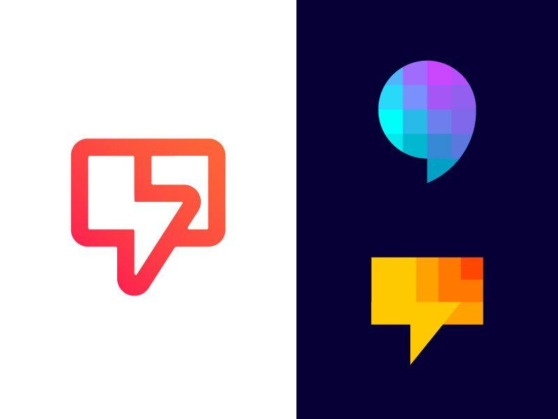 Notification Logo - Chat bubble logo exploration | Message and notification app by Vadim ...