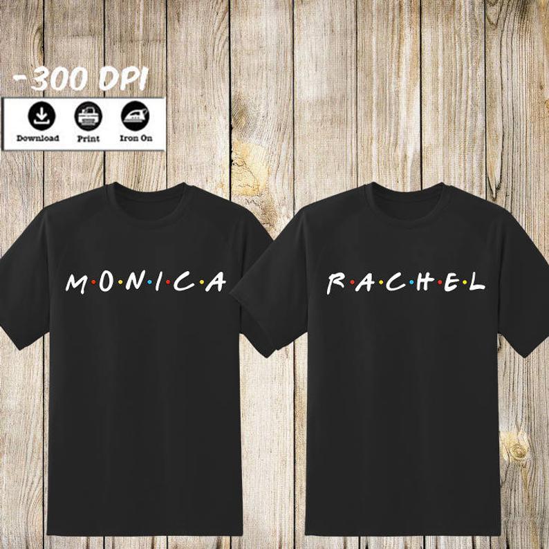 Andrachel Logo - Friends Monica and Rachel iron on transfers Friends logo t-shirt iron on  transfer Birthday party shirt. Friends logo matching iron on patch.