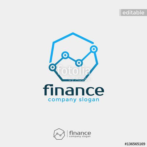 Heptagon Logo - heptagon finance logo. modern eye catching logo with blue color