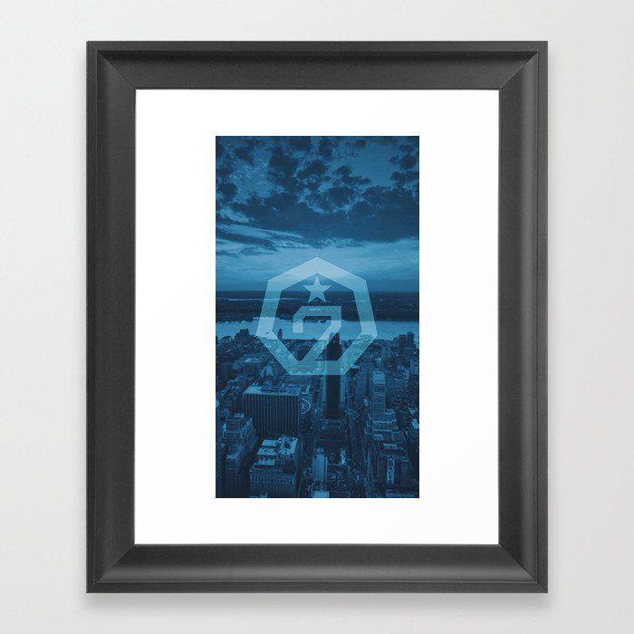 Heptagon Logo - GOT7 Blue Logo - Heptagon Logo Framed Art Print by neoninja