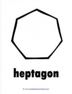 Heptagon Logo - Plane Shape - Heptagon Shape Card - Kindergarten Shapes