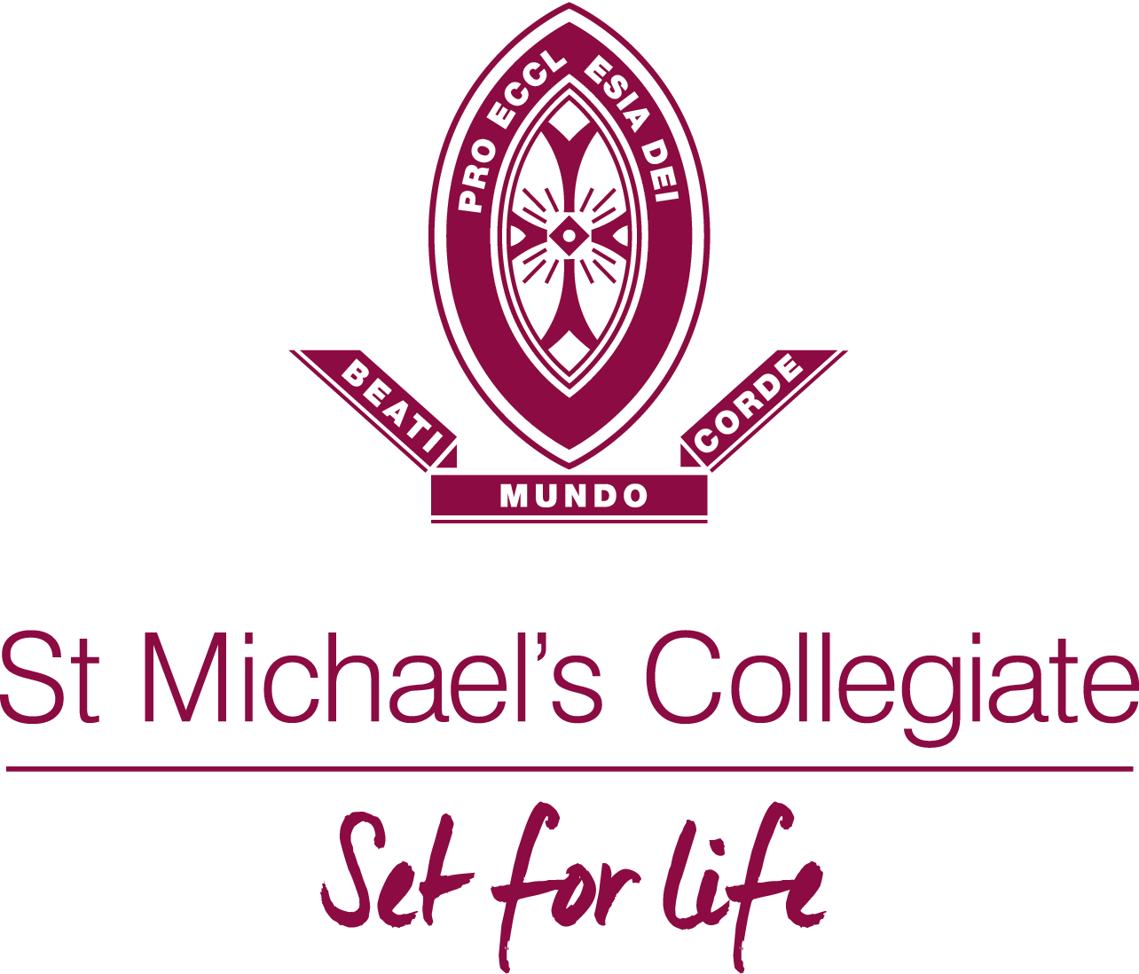 Collegiate Logo - SMC BURGUNDY Centered logo CMYK logo Michael's