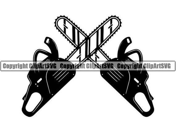 Lumberjack Logo - Lumberjack Logo #14 Chain Saw Crossed Viking Tool Chop Forrest Trees Woods  Weapon .SVG .EPS .PNG Clipart Vector Cricut Cut Cutting Download