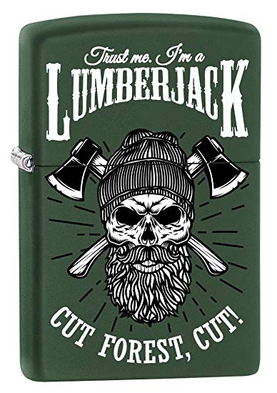 Lumberjack Logo - Amazon.com: Zippo Custom Lighter: Lumberjack Logo - Green Matte ...