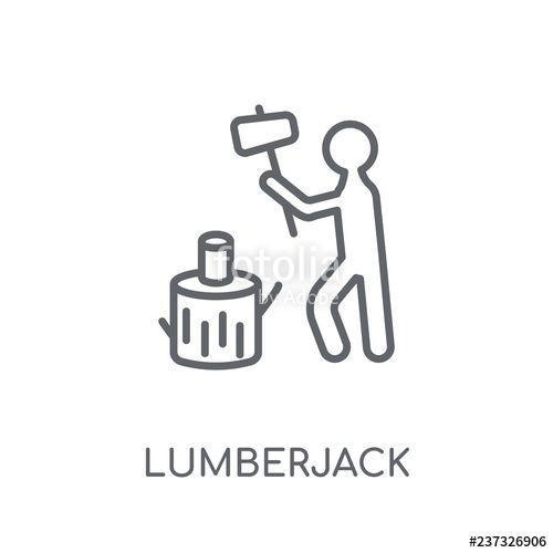 Lumberjack Logo - Lumberjack linear icon. Modern outline Lumberjack logo concept