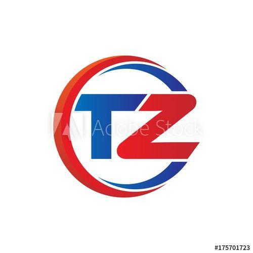 TZ Logo - tz logo vector modern initial swoosh circle blue and red - Buy this ...